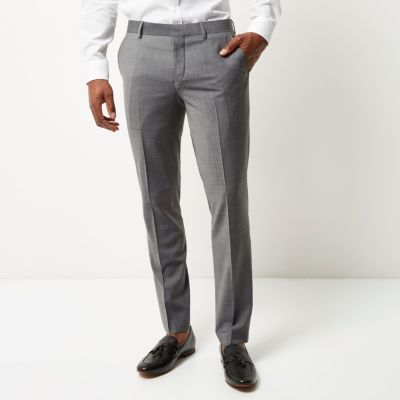 Grey slim Travel Suit trousers